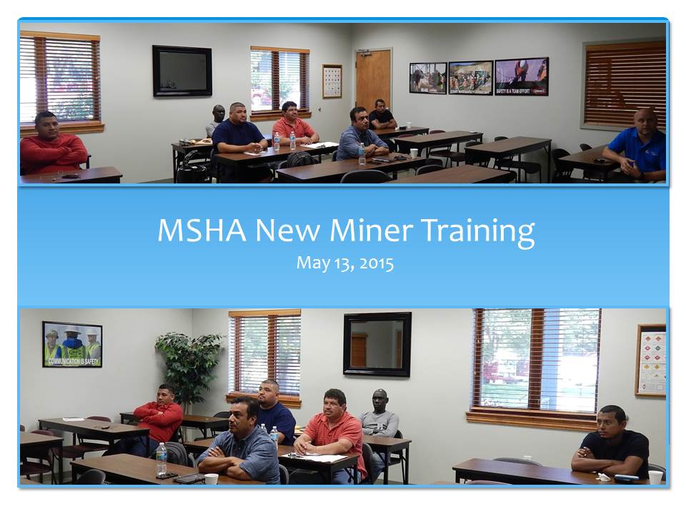 MSHA New Miner Training First Slide 5-13-15